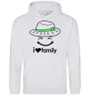 Жіноча толстовка (худі) I Love my family_Kid Сірий меланж фото
