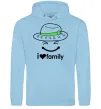 Жіноча толстовка (худі) I Love my family_Kid Блакитний фото