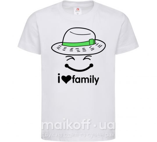 Дитяча футболка I Love my family_Kid Білий фото