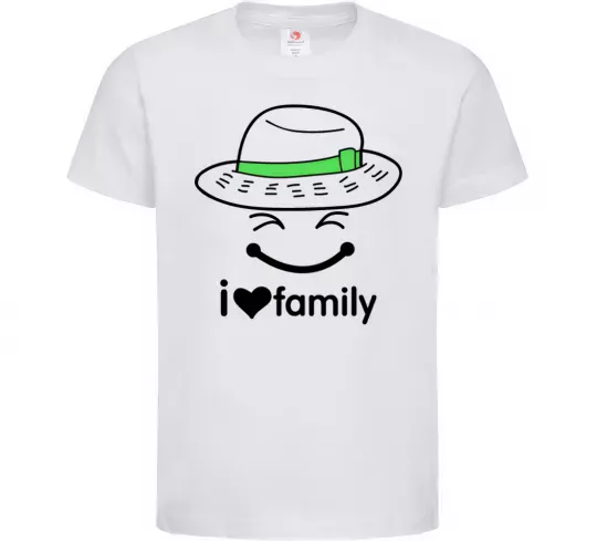 Детская футболка I Love my family_Kid Белый фото