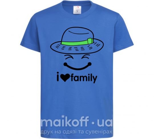 Дитяча футболка I Love my family_Kid Яскраво-синій фото
