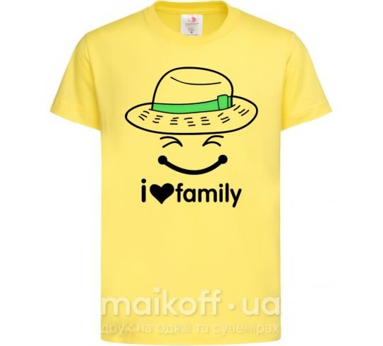 Дитяча футболка I Love my family_Kid Лимонний фото