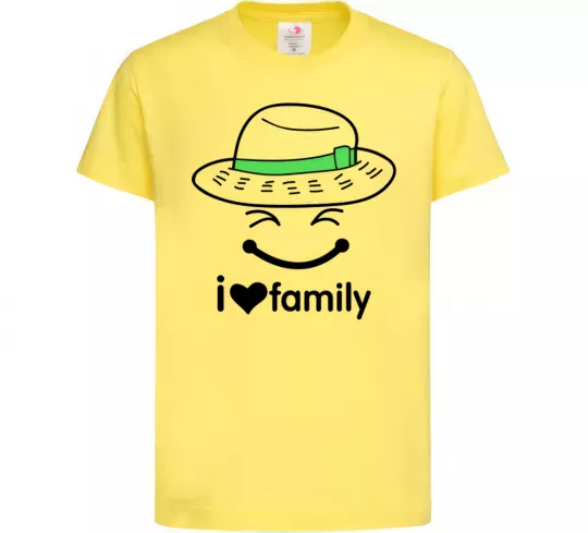 Детская футболка I Love my family_Kid Лимонный фото