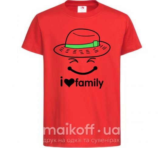 Детская футболка I Love my family_Kid Красный фото