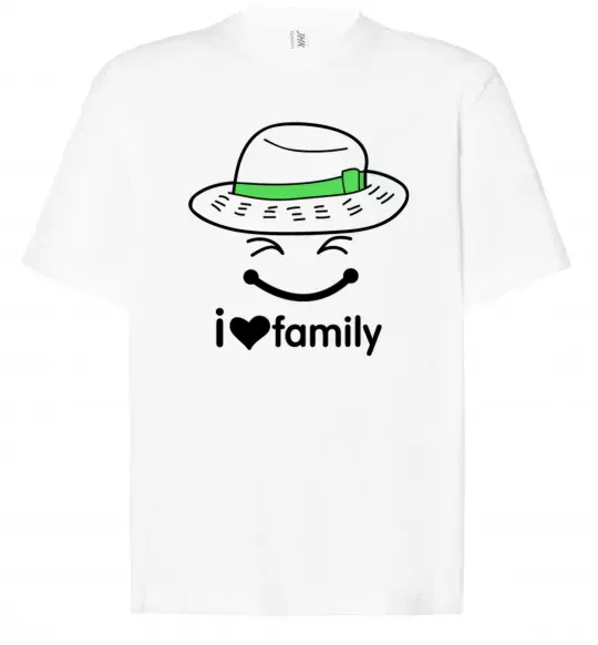 Футболка Оверсайз I Love my family_Kid Белый фото