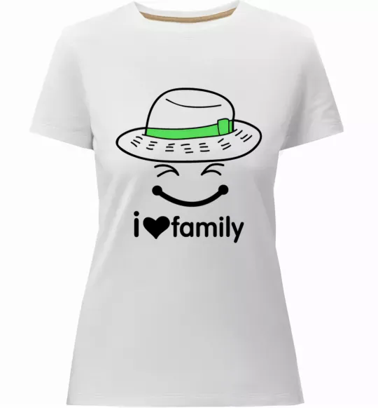 Женская премиум футболка I Love my family_Kid Белый фото