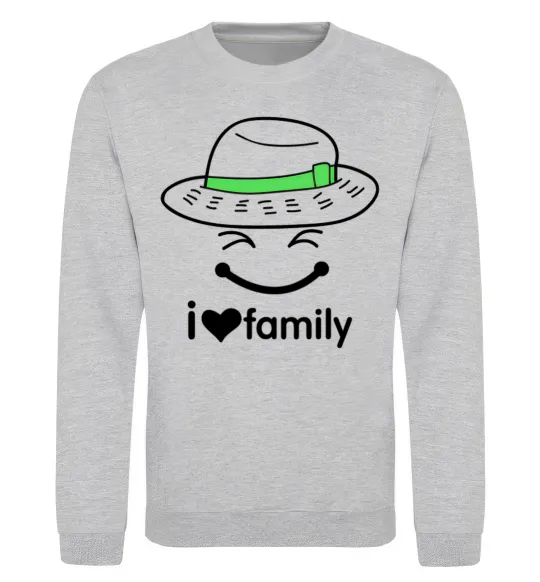 Світшот I Love my family_Kid Сірий меланж фото
