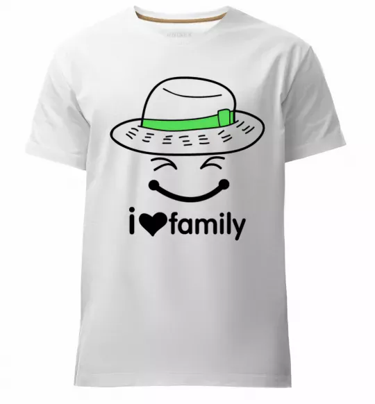 Мужская премиум футболка I Love my family_Kid Белый фото