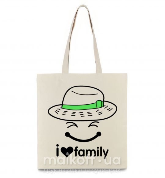 Эко-сумка I Love my family_Kid Бежевый фото