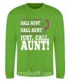 Світшот Just call aunt Лаймовий фото