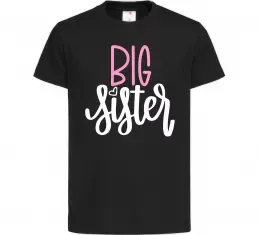 Детская футболка Big sister фіолетовий напис Черный фото