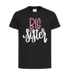 Дитяча футболка Big sister фіолетовий напис Чорний фото