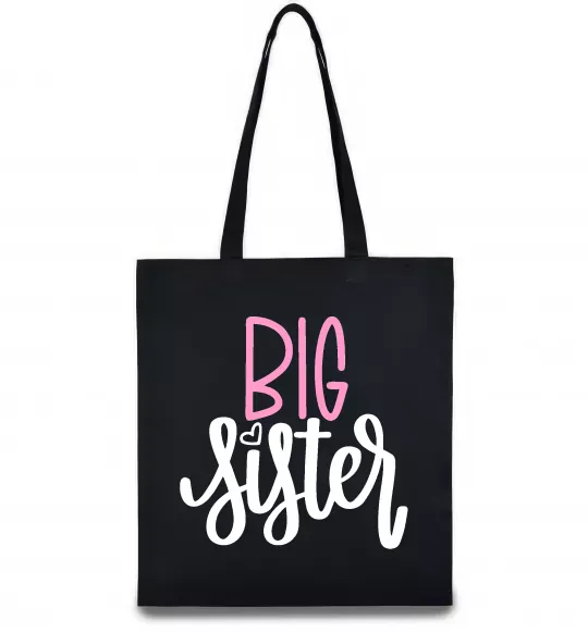 Эко-сумка Big sister фіолетовий напис Черный фото