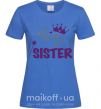 Жіноча футболка Big sister фиолетовая надпись Яскраво-синій фото