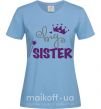 Жіноча футболка Big sister фиолетовая надпись Блакитний фото