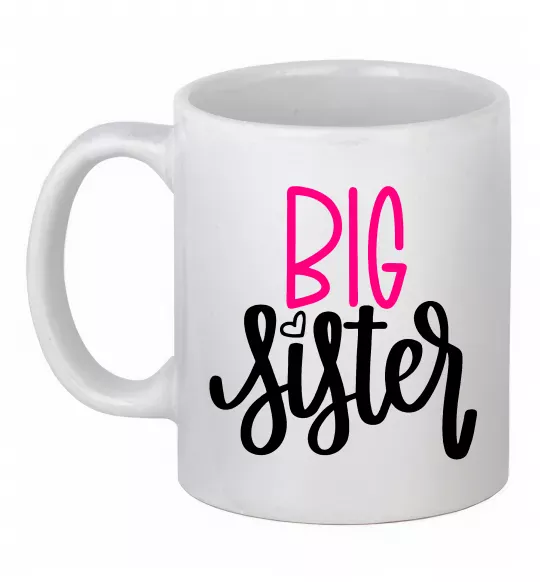Чашка керамическая Big sister фіолетовий напис Белый фото