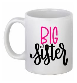 Чашка керамическая Big sister фіолетовий напис