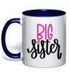 Чашка с цветной ручкой Big sister фіолетовий напис Глубокий темно-синий Чашка с цветной ручкой Big sister фіолетовий напис Глубокий темно-синий фото