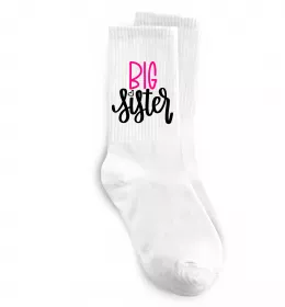 Шкарпетки BIG sister рожевий напис Білий фото