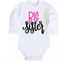 Детский боди Big sister фіолетовий напис