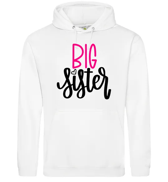 Женская толстовка (худи) Big sister фіолетовий напис Белый фото