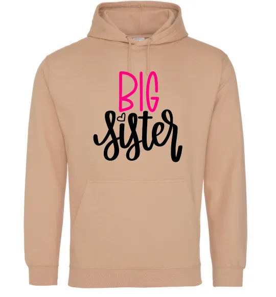 Женская толстовка (худи) Big sister фіолетовий напис Песочный фото