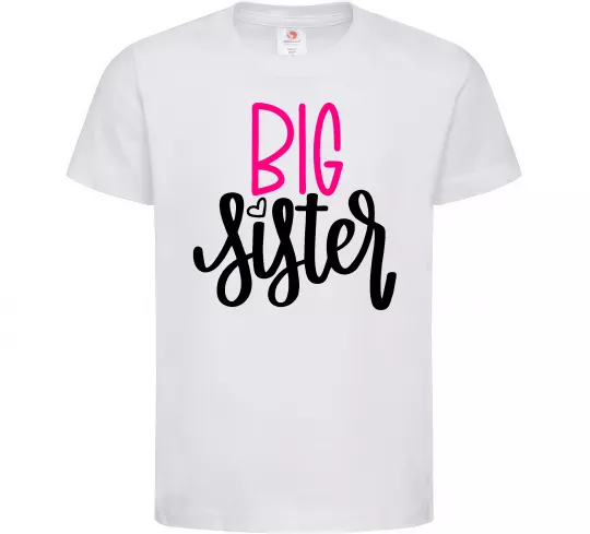 Детская футболка Big sister фіолетовий напис Белый фото