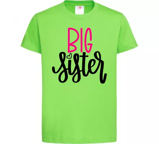 Детская футболка Big sister фіолетовий напис Лаймовый фото