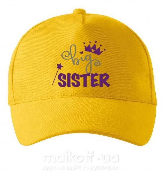 Кепка Big sister фиолетовая надпись Солнечно желтый фото