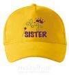 Кепка Big sister фиолетовая надпись Солнечно желтый фото