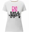 Жіноча преміум футболка Big sister фіолетовий напис Білий фото