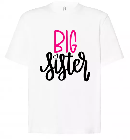 Футболка Оверсайз Big sister фіолетовий напис Білий фото