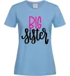 Женская футболка Big sister фіолетовий напис Голубой фото