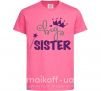 Детская футболка Big sister фиолетовая надпись Ярко-розовый фото