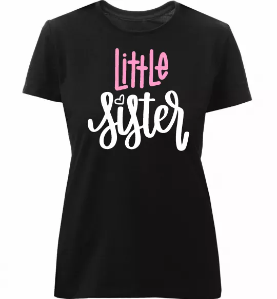 Женская премиум футболка Little sister Черный фото