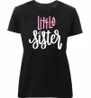Женская премиум футболка Little sister Черный фото