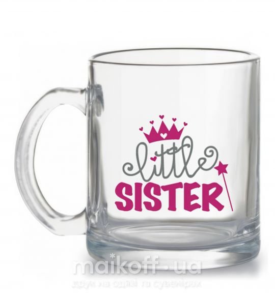 Чашка скляна Little sister Прозорий фото
