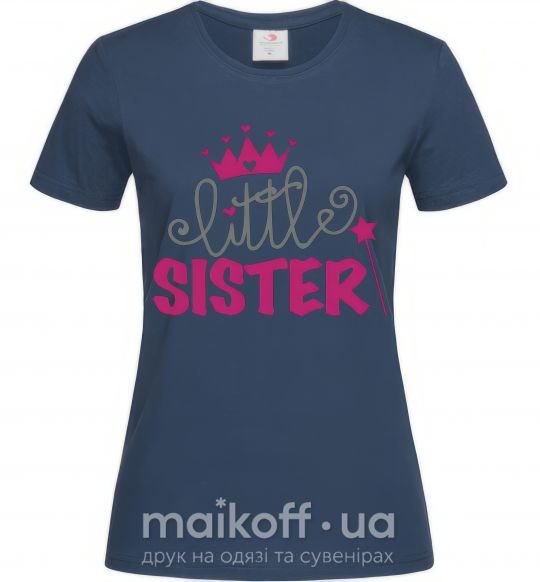 Жіноча футболка Little sister Темно-синій фото