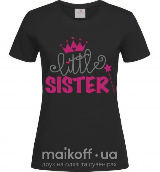 Жіноча футболка Little sister Чорний фото