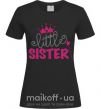 Жіноча футболка Little sister Чорний фото