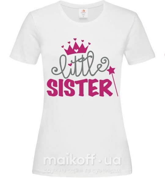 Жіноча футболка Little sister Білий фото
