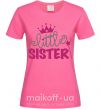 Жіноча футболка Little sister Яскраво-рожевий фото