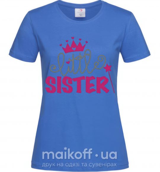 Жіноча футболка Little sister Яскраво-синій фото