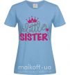 Жіноча футболка Little sister Блакитний фото