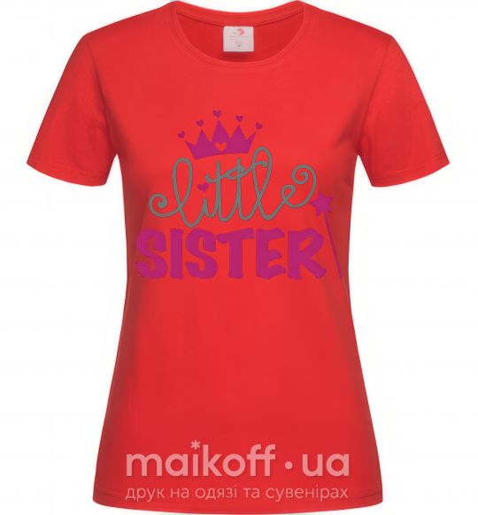 Жіноча футболка Little sister Червоний фото