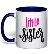 Чашка с цветной ручкой Little sister Глубокий темно-синий фото
