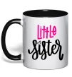 Чашка с цветной ручкой Little sister Черный фото