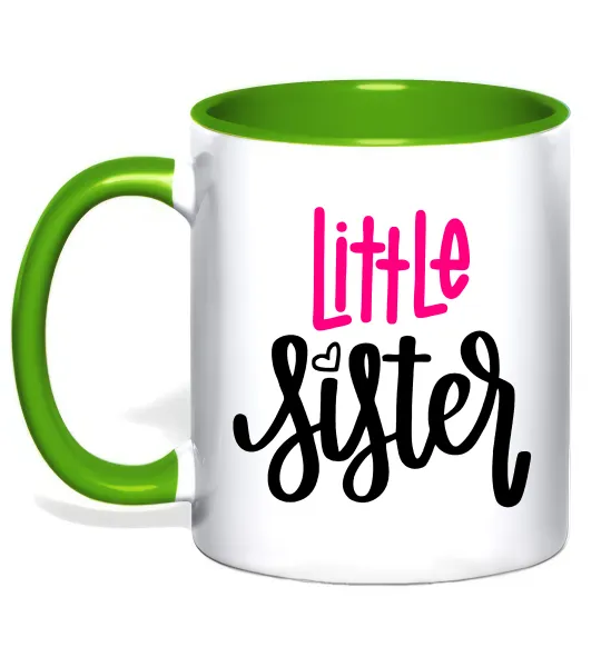 Чашка с цветной ручкой Little sister Зеленый фото