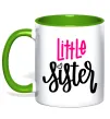 Чашка с цветной ручкой Little sister Зеленый фото