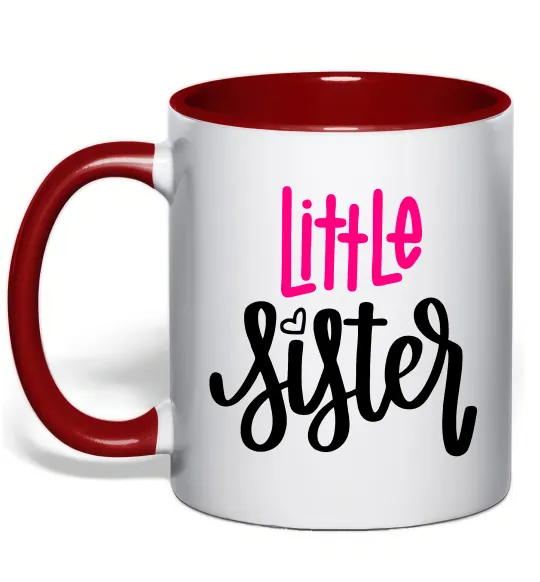 Чашка с цветной ручкой Little sister Красный фото